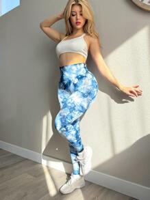 Seamluxe SHEIN Sport Women's Yoga Tie Dye Print Leggings