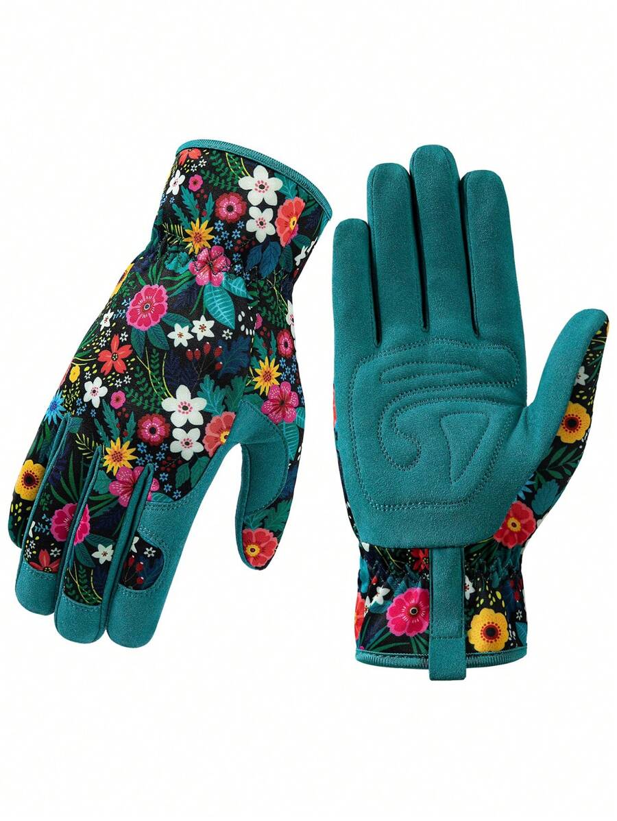 1 Cặp Găng Tay Làm Cỏ Làm Vườn, Găng Tay Làm Vườn Bằng Da Cho Nam Nữ Chống Gai Không Đâm Khi Đào, Trồng, Cắt Tỉa - màu xanh lá - Xem 1