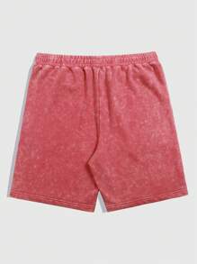 ROMWE MEN Street Life Men's Drawstring Waist Pocket Loose Casual Versatile Shorts - Red - View 2