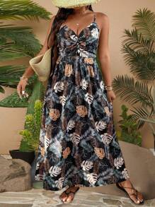 Rometta Women's Floral & Plant Print Cami Dress For Vacation - Multicolor - View 6