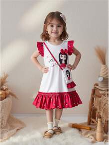 Girls Middle East Abaya Kaftan Jalabiya - Multicolor - View 3