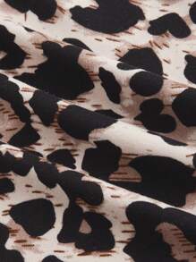 SHEIN Maternity Adjustable Waist Black Leggings And Leopard Print Leggings, Multi-Color - Multicolor - View 13