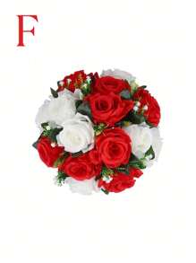 SHEIN 1 pieza, Bolas de flores artificiales centros de mesa de boda, arreglo de flores falsas de rosa e hortensia, centro de mesa artificial para decoración de boda, fiesta y hogar