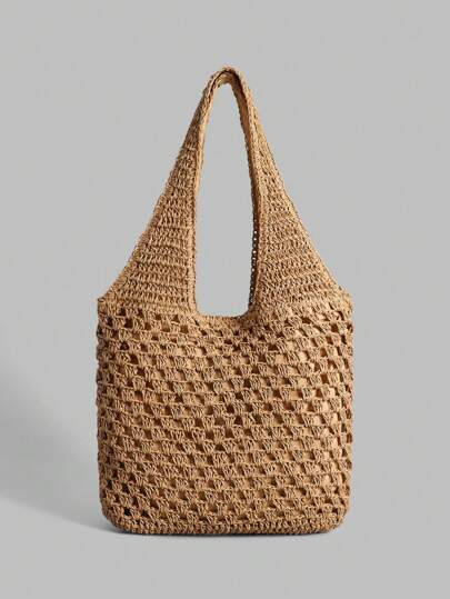 Ontre Vacation Casual Versatile Hollow Straw Shoulder Bag