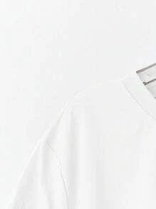Flirla Plus-size effen ronde hals asymmetrisch geplooid T-shirt met korte mouwen en wijde broek (2-delige set), casual, veelzijdige en relaxte pasvorm voor dagelijks gebruik en feestdagen, lente/herfst
