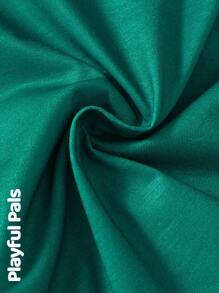 SHEIN 卡通恐龙印花圆领休闲上衣，男童款 - 綠色 - 查看 6