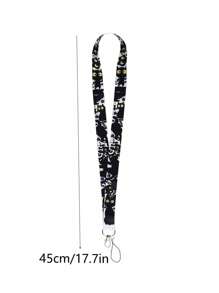 1 pieza Soporte de tarjeta de identificación con cordón de gato negro, portador de credencial para el gimnasio, cordón para el cuello y estuche para tarjetas DIY - Multicolor - Ver 4