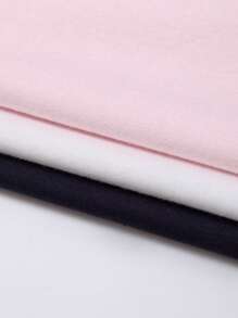 SHEIN EZwear 3 件套 V 领针织休闲短袖 T 恤套装，适合日常穿着