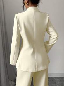 Chiquease New Spring Romantic Regular Shoulder Tailored Rhinestone Double-Breasted Straight Sleeve Women Blazer Jacket With Design Collar Suits For Woman Women Suit Women Suit Fall Cloth For Women