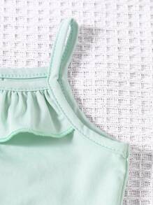 3pcs Baby Girls Cute Candy Color Ruffle Trim Camisole Vests, Suitable For Spring/Summer Daily Wear Or Outdoor Play - Multicolor - View 5