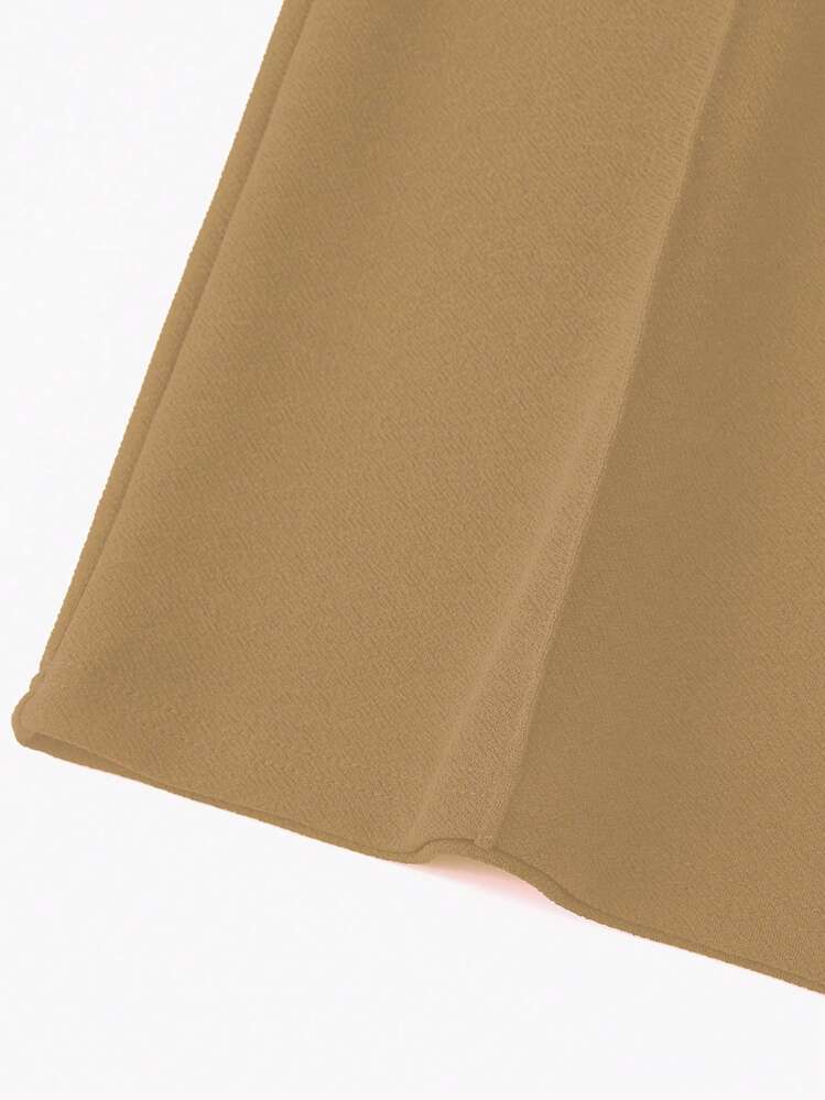 SHEIN LUNE Women's Fashion Simple Slimming Casual Versatile Pants Fall Cloth For Women - Khaki - View 3
