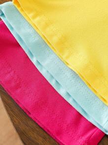 SHEIN 3pcs Young Girl Basic Solid Color High Waist Flared Pants Set, Casual - Multicolor - View 6