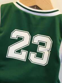 SHEIN Young Boy 字母圖案背心和運動短褲