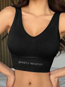 DAZY Elegant Seamless Solid Color Sports Bra For Women