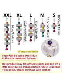 1pc Multi-Color Parrot Beak Grinding Calcium Stone With Bell Cage Toy, Floral Hanging Style Chew Toy, Suitable For Cockatiel, Lovebird, Parakeet, Hamster, Rabbit