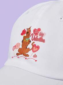 SCOOBY-DOO X SHEIN Fashionable Letter & Cartoon Print Baseball Cap - White - View 3