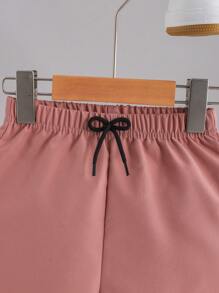 SHEIN Streecool Kids Young Boy Vacation Casual Coconut Tree Print Short Sleeve Top And Shorts, 2pcs Set Summer Holiday - Multicolor - View 5