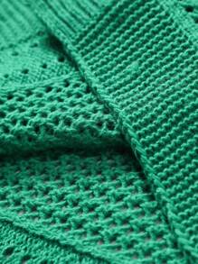 Claim Dot Maglione casual in maglia a maniche corte con bottoni e tinta unita, minimal, da uomo - Verde - Visualizzare 4