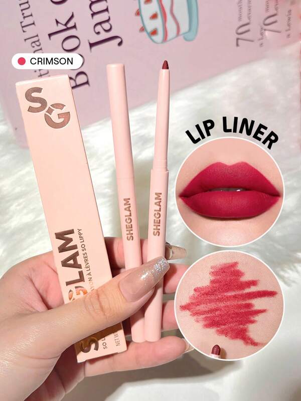 SHEGLAM So Lippy Lip Liner-Crimson Creamy Matte Lip Liner Pencil High Pigment Not Easy To Fade Silky Smooth Matte Contour Tint Lip Makeup Christmas Party Y2K Lip Liner Graduation Birthday Holiday Summer Fall Autumn Y2K Fancy Fashion Women Makeup Cosmetic Party Beach Travel Camping Outdoors School Campus Trip Festivals Decor Gift Present Rose Girl Cosplay Best Color Charm Vibe