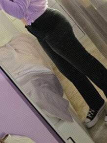 SHEIN PETITE 女士休闲水洗斜口袋直筒牛仔裤 - 黑色 - 查看 9