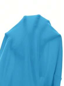 SHEIN PETITE Solid Slim Fit Spring Women Bodysuit - Blue - View 8