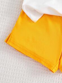 新生男婴可爱动物印花无袖上衣和短裤套装 幼儿夏季服装套装 - 白色 - 查看 5