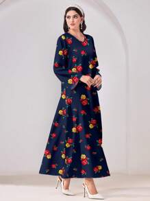 Al Najma 休闲简约保守阿拉伯风格连衣裙 - 彩色 - 查看 5