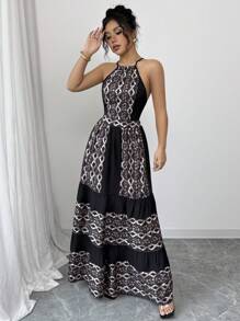 Chiquease Backless Cut-Out Lace Up Dress For Vacation - White - View 7