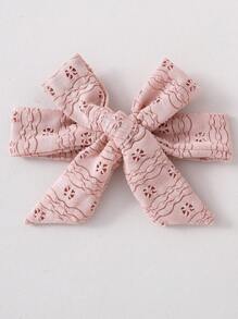 Newborn Cute Ribbed Ruffle Trim Rabbit Embroidery Romper & Headband Set, Comfortable Home Outfit - Dusty Pink - View 3