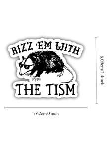 1PC Rizz Em With The Tism Sticker - Funny And Dark Humor Vinyl Decal - Perfect For Laptops, Water Bottles, And More - Waterproof And Weatherproof - Ideal Gag Gift And Meme Sticker - High-Quality Holographic Design - Sarcastic And Unique Sticker - Great For Adding Personalized To Your Items - Long-Lasting