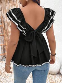 Breezaya Camisa de verano bohemia informal de talla grande para mujer