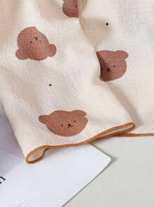 2pcs Spring Outfit For Tween Girls: Beige Teddy Bear Print Long Sleeve Cardigan And Pants Leisure Home Suit, Comfortable - Apricot - View 5