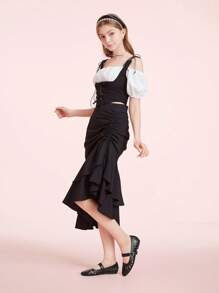 CUCCOO DOLLMOD 女士简约纽扣镂空舒适纯色休闲黑色平底鞋 - 黑色 - 查看 10