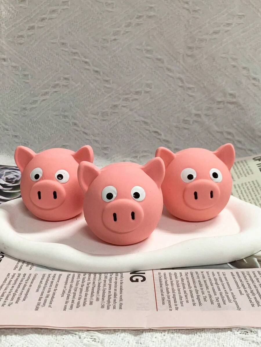 1pc Pig Design Pet Sound Toy For Dog And Cat For Interaction - Pink - View 1
