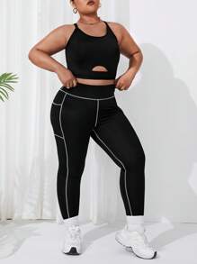 SHEIN Sport Studio Fashion Women's Plus Size Fitness Running Sports Bra