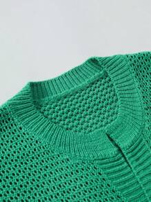 Claim Dot Maglione casual in maglia a maniche corte con bottoni e tinta unita, minimal, da uomo - Verde - Visualizzare 7