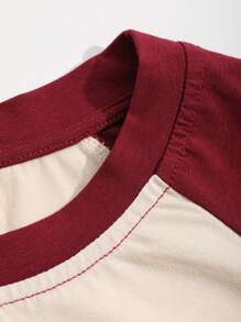 DAZY Camiseta corta de manga raglán con estampado de estrella, Camisetas gráficas Estilo Y2K - Burdeos - Ver 8