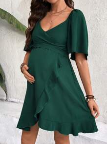 SHEIN Robe de maternité sans dos à nouer, minimaliste et mode, adaptée pour l'été