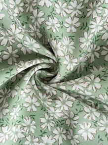 SHEIN 2pcs/Set Maternity Vacation Casual Ditsy Floral Camisole Top And Skirt Set - Green - View 3