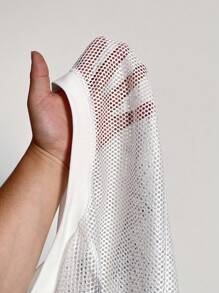 Coolane 女士春夏日常穿着 Y2K 运动服网眼数字图案图形大码白色运动衫