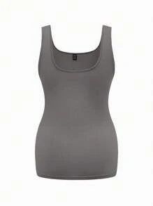 Modmama Maternity Summer Casual Shoulder Strap Round Neck Tight Tank Top, Multiple Colors - Grey - View 7