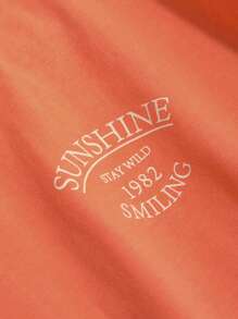 DAZY Letter Graphic Drop Shoulder Tee Preppy Tops