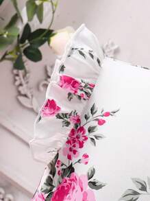 SHEIN Roze jurk met bloemenprint, fladdermouwen en riem voor meisjes (tween)