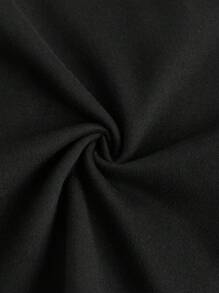 SHEIN PETITE CURVE Plus Size Summer Basic Leggings, Minimalist And Fashionable - Black and White - View 9