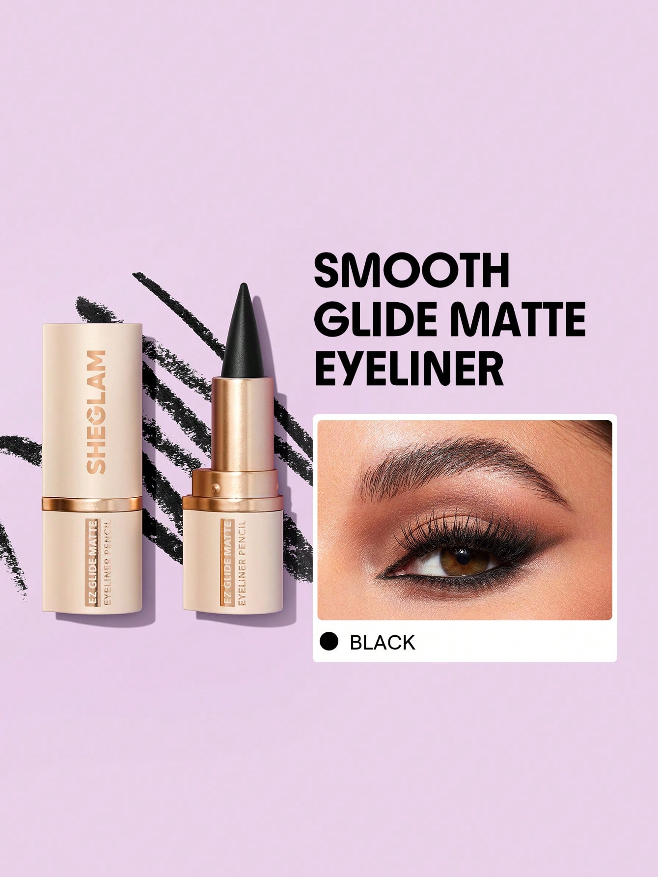SHEGLAM قلم تحديد العيون غير اللامع من Ez Glide، ق...