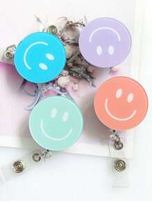 7 件/套或 1 件/随机，1.3 英寸 * 19.68 英寸笑脸卡通伸缩扣，徽章扣，注册身份证扣，适用于护士徽章，ID 易开扣。 - 彩色 - 查看 6