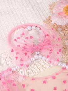 SHEIN Newborn Photography Props - Baby Polka Dot Lace Bodysuit & Bow Headband Set