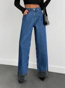 EURMUSE Women's Casual Front Button Pocket Simple Jeans - Medium Wash - View 5
