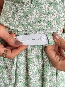 SHEIN 2pcs/Set Maternity Vacation Casual Ditsy Floral Camisole Top And Skirt Set - Green - View 5