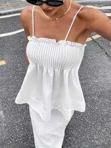 SHEIN Essnce Set de 2 piezas para mujer: Top de tirantes sueltos y falda con abertura delantera